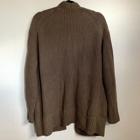 NWT Everlane The Oversized Cotton Ribbed Chunky Knit Cardigan in Clay - Picture 3 of 8